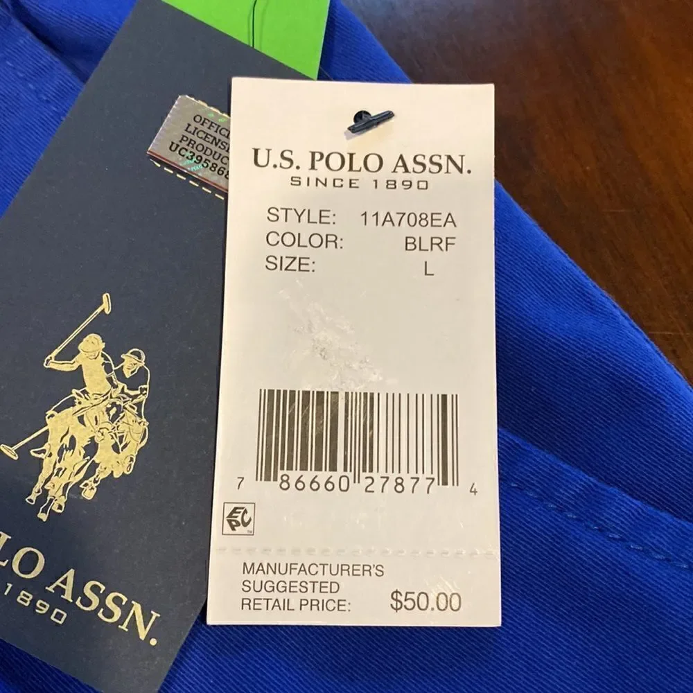 Polo Assn Men’s Blue Jogger Shorts Size Large